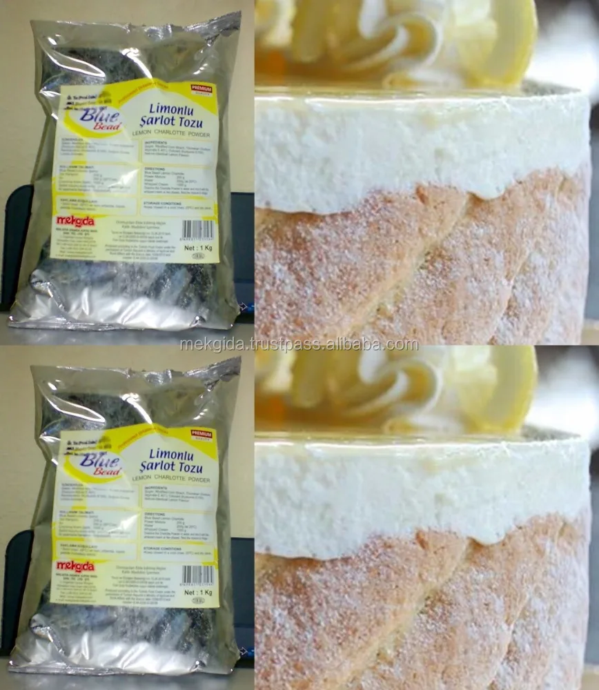 Синяя бусина лимонный кондитерский крем-порошок Charlotte