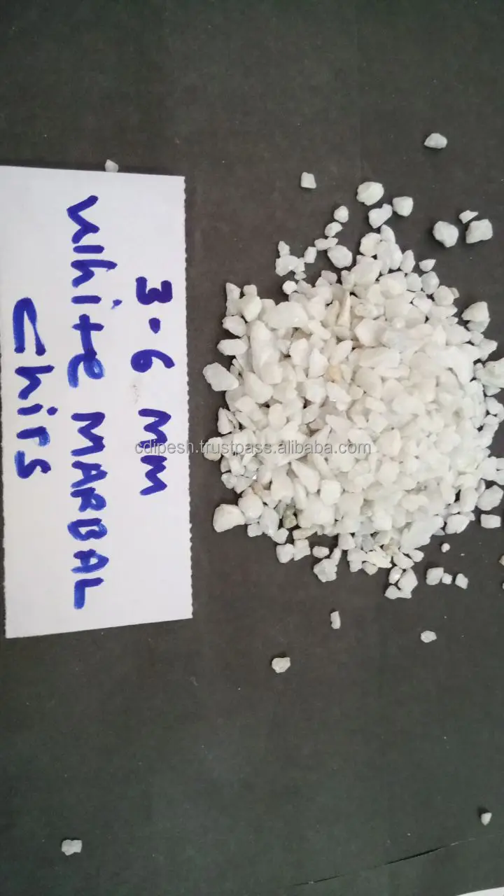 Строительные чипы из белого дробленого камня для украшения или мощения