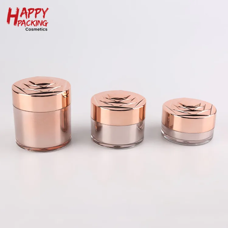 Luxury Beautiful Rose Gold Cosmetic Jar For Acrylic Cream Jars Wholesale