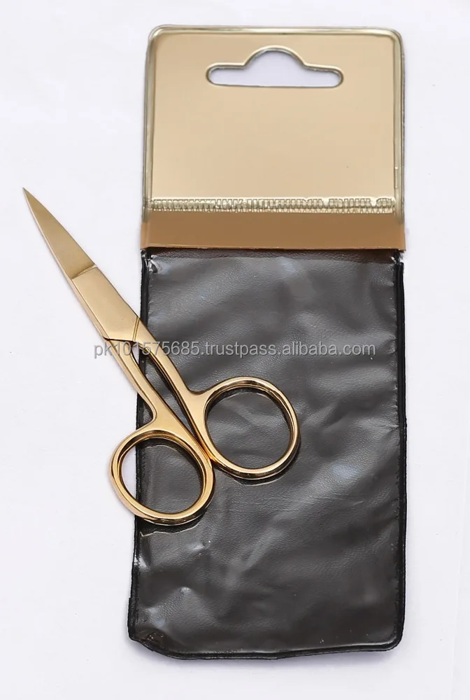 Customized Eyebrow cutting scissor small scissor gold Custom color logo size