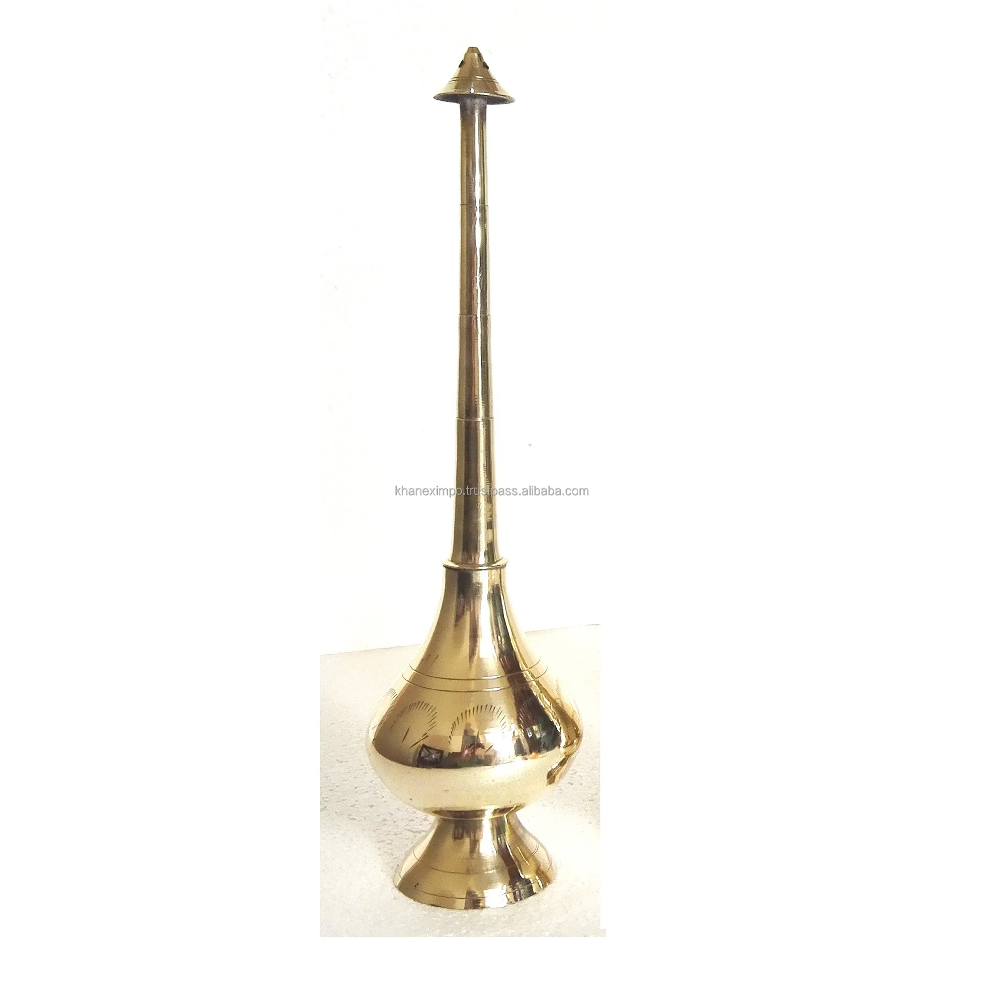 Traditional Gold Brass Carved Incense Stick Stand Agarbatti Stand