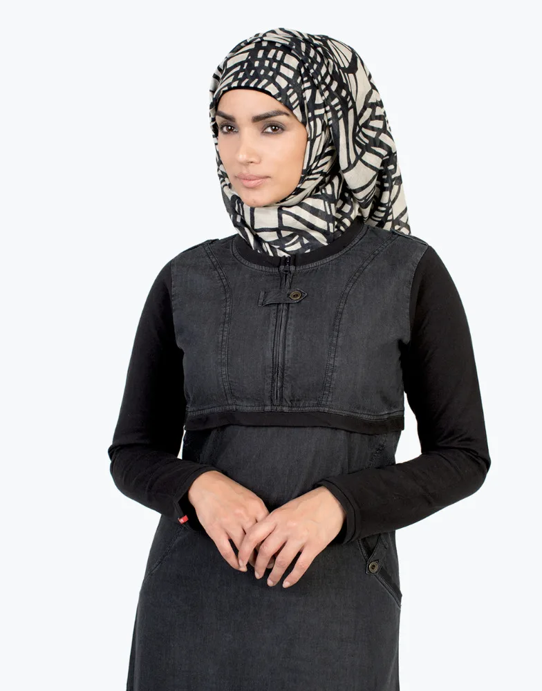 Denim Abaya Design Hooded Jilbab New Elegant Style