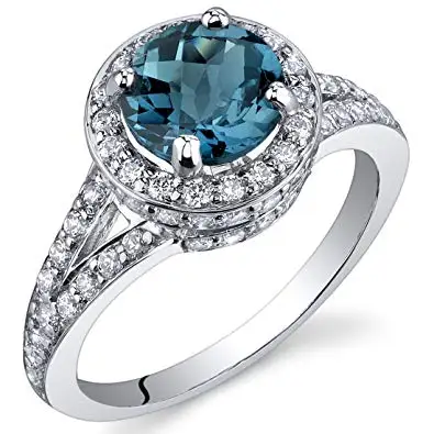 Genuine London Blue Topaz Ring Sterling Silver Topaz Wedding Engagement Ring High Quality Ring Best price In India