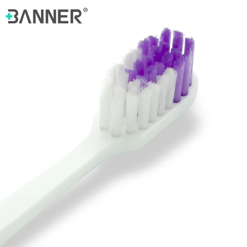 BANNER 2pcs set Adult Manual Toothbrush with Nylon Medium Bristles