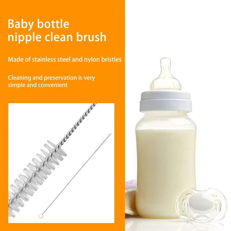 wholesale cheap nylon bristles cleaning brush for multiple size straws