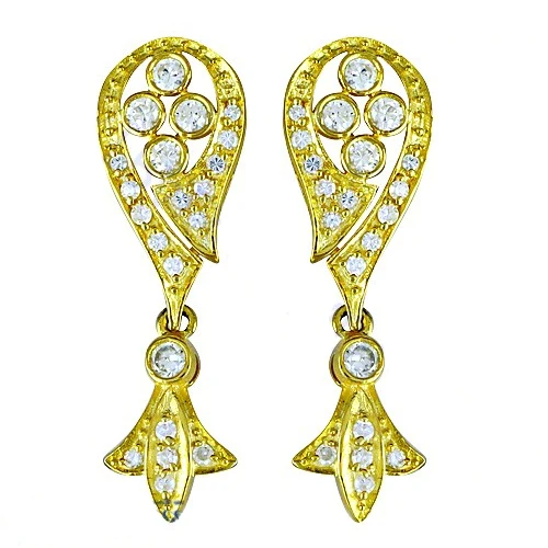 925 Sterling Silver Over Gold Vermeil Hoop Huggie Earrings Cubic Zirconia Gemstone Stone Minimalist Delicate High Micron Jewelry