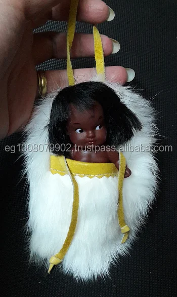 rabbit fur craft doll in bag