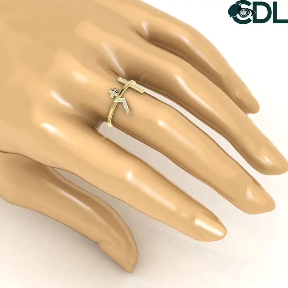 Symbolic Religious Diamond Ring in 18Kt White Yellow Rose Gold 1.44 Grams Fine Jewelry For Women