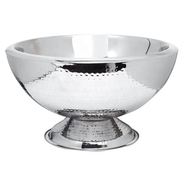 Stainless Steel Metal Double Wall Insulated Champagne Punch Bowl