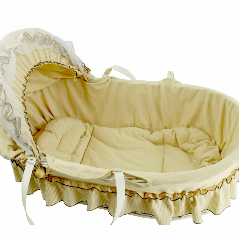 Sleeping Handmade Decorative Baby Cradle Wicker Moses Basket New Born Baby Crib+day Bed 100% Handmade Durable Mordern Willow