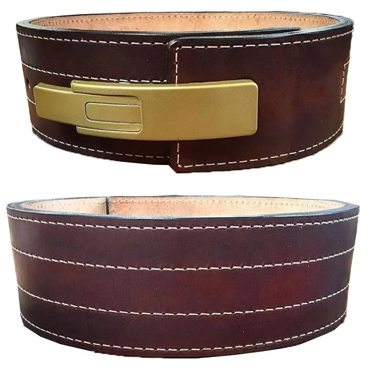 High Leather Weightlifting Genuine Leather Lever Belt Custom Design Leather Lever PowerLifting  Belt