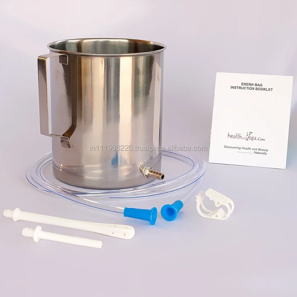 Colon Cleansing Hose Enema Water Coffee Pipe Enema Surgical Steel Platinum Cured Silicone Tubing HomeIrrigation Enema bucket kit