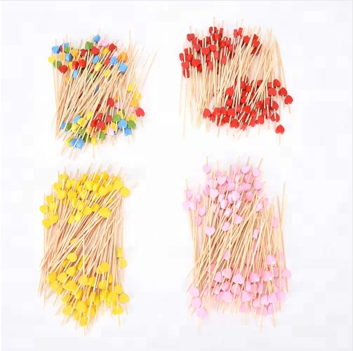 
Beads bamboo cocktail picks food dessert fruit sticks disposable toothpicks 