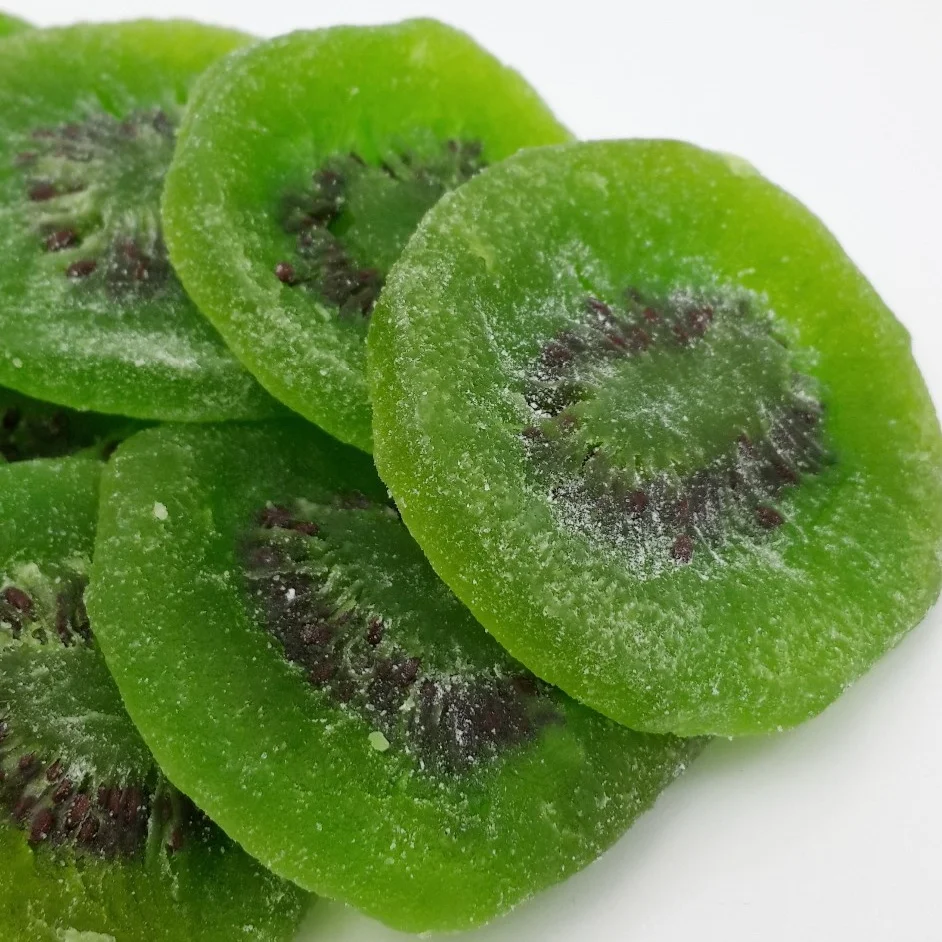 dehydrated Dried kiwi slices green color added from Thailand