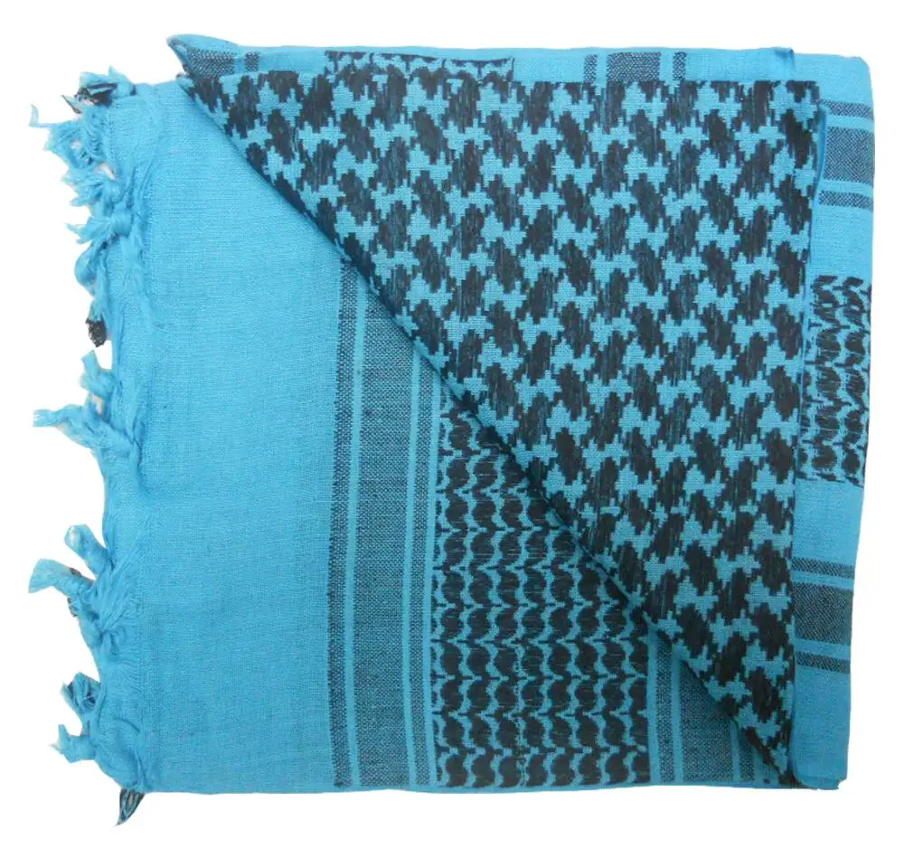 
Турецкий синий хлопковый квадратный шарф shemagh в стиле милитари 