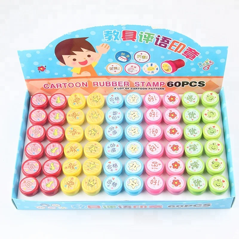 Factory Custom children toy stamp/Letter and digits toy round model stamps