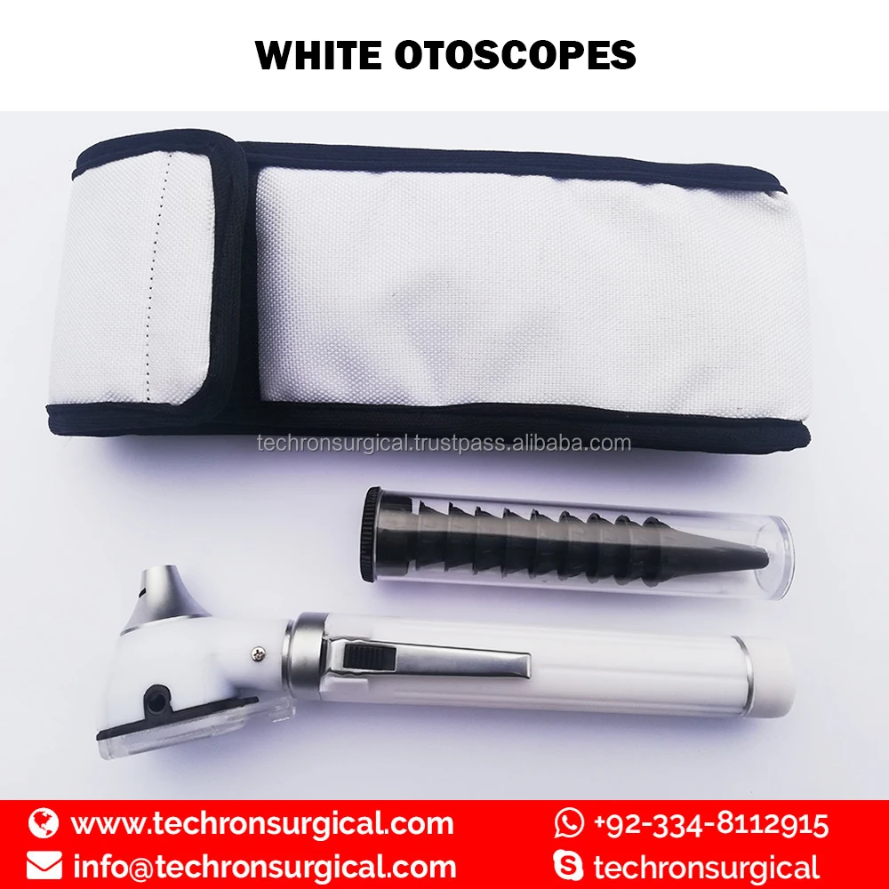 Fiber Optic LED Mini Otoscope White Color