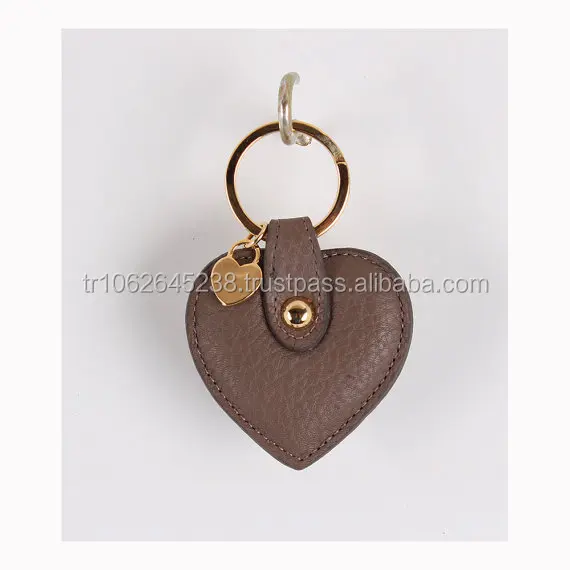 handmade leather heart keychain