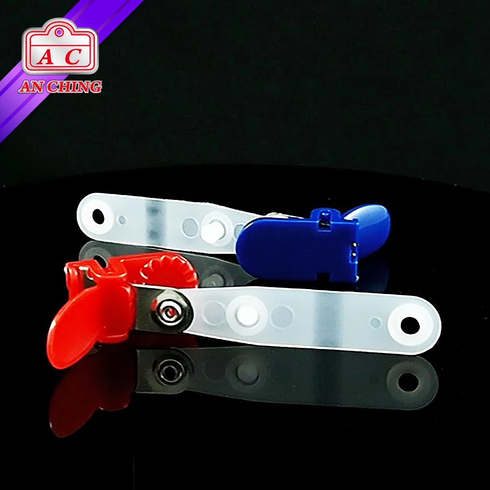 Color Plastic ID Name Badge Holder Suspender Clip