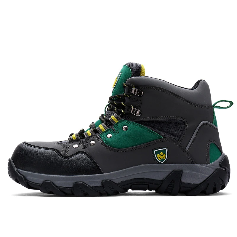 Мужская защитная обувь из натуральной кожи и сетчатой ткани, классические стальные ботинки с носком и нижней частью MD, военные ботинки для хикинга, MODYF 2018, новый дизайн