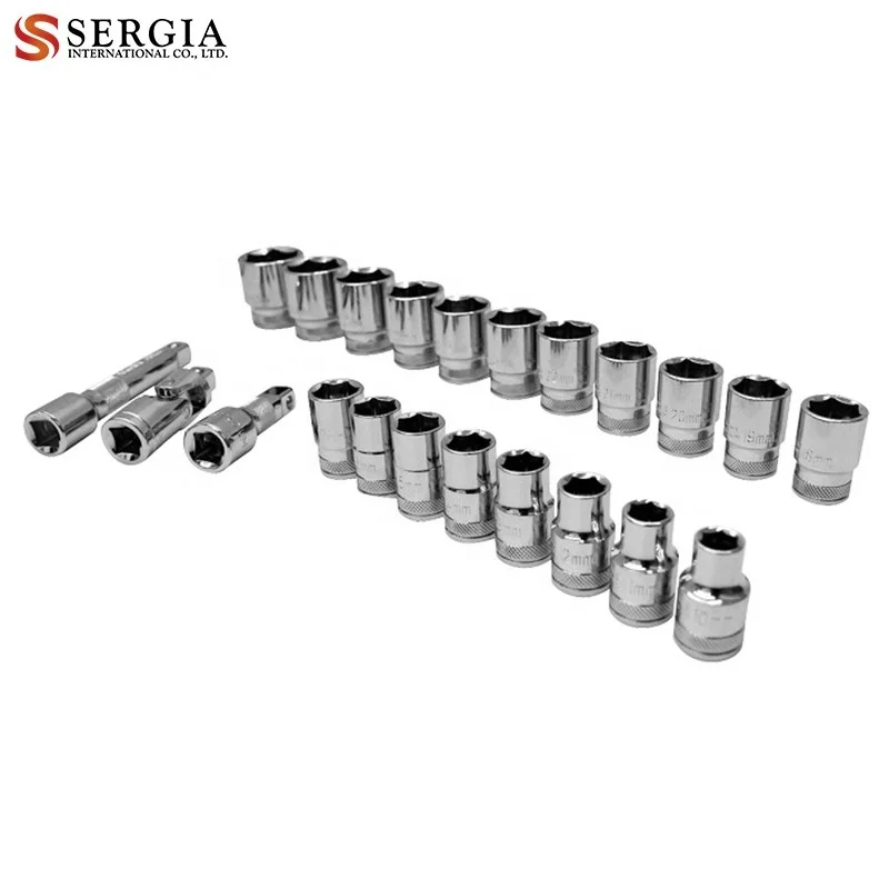 24pcs Hand Tool 1/2 Inch Ratchet Handle Socket Set