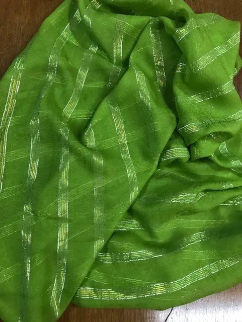 new Iridescent Multi colored and  Silver Lurex Silk chiffon Scarf