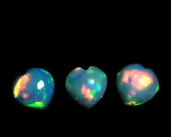 4mm Natural Ethiopian Opal Smooth Heart Loose Wholesale Cabochon Manufacturer Bulk at Factory Price Buy Now For Making Jewelry