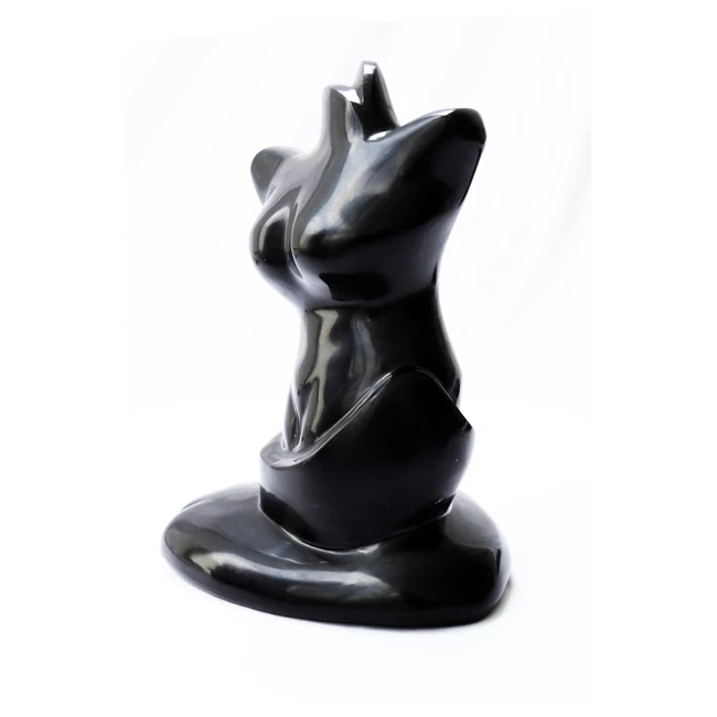 Natural Standard Glossy Obsidian Woman Body Sculpture Art for Home Decoration