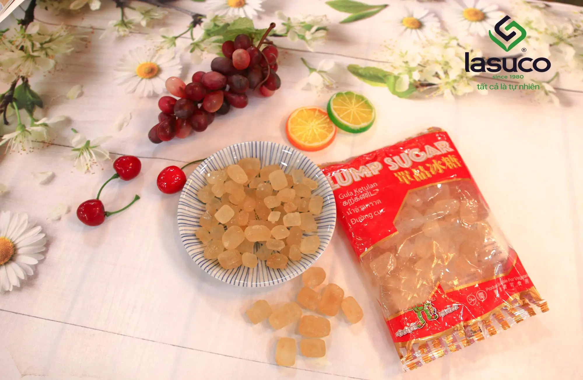 Package Yellow Candy Sugar for Tea Drinks (Lasuco) Manufacturer From Vietnam Natural