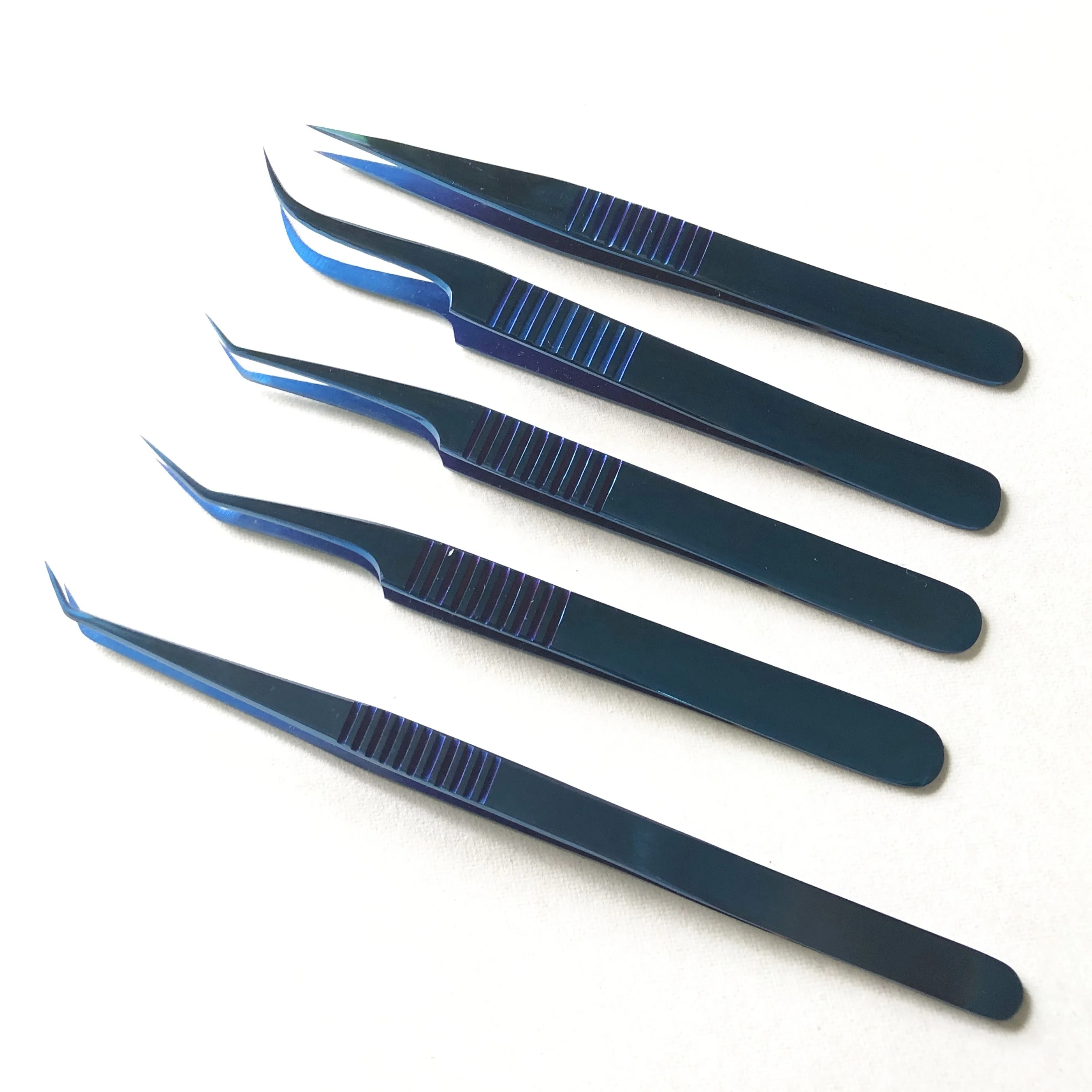 Wholesale Price Eyelash Tweezers With Private Label Eyelash Extension Fiber Tip Eyebrow tweezers Stainless Steel