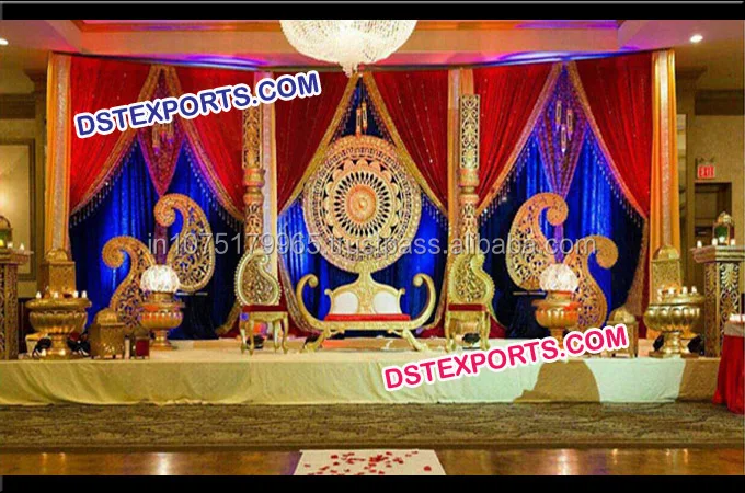 Rajwada Theme Stage Decor  Wedding Traditional Style Rajasthani Stage Set  Modern Wedding Elegant Simple Stage Set