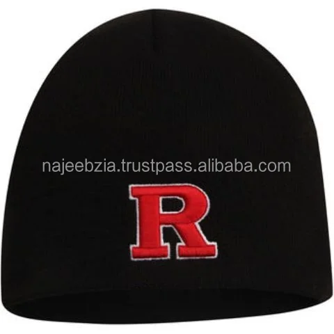 Acrylic Blend Slouchy Cuff Woven Label Ski Cap Skull Knit Winter Hat Custom Beanie hats men women kids sizes  available