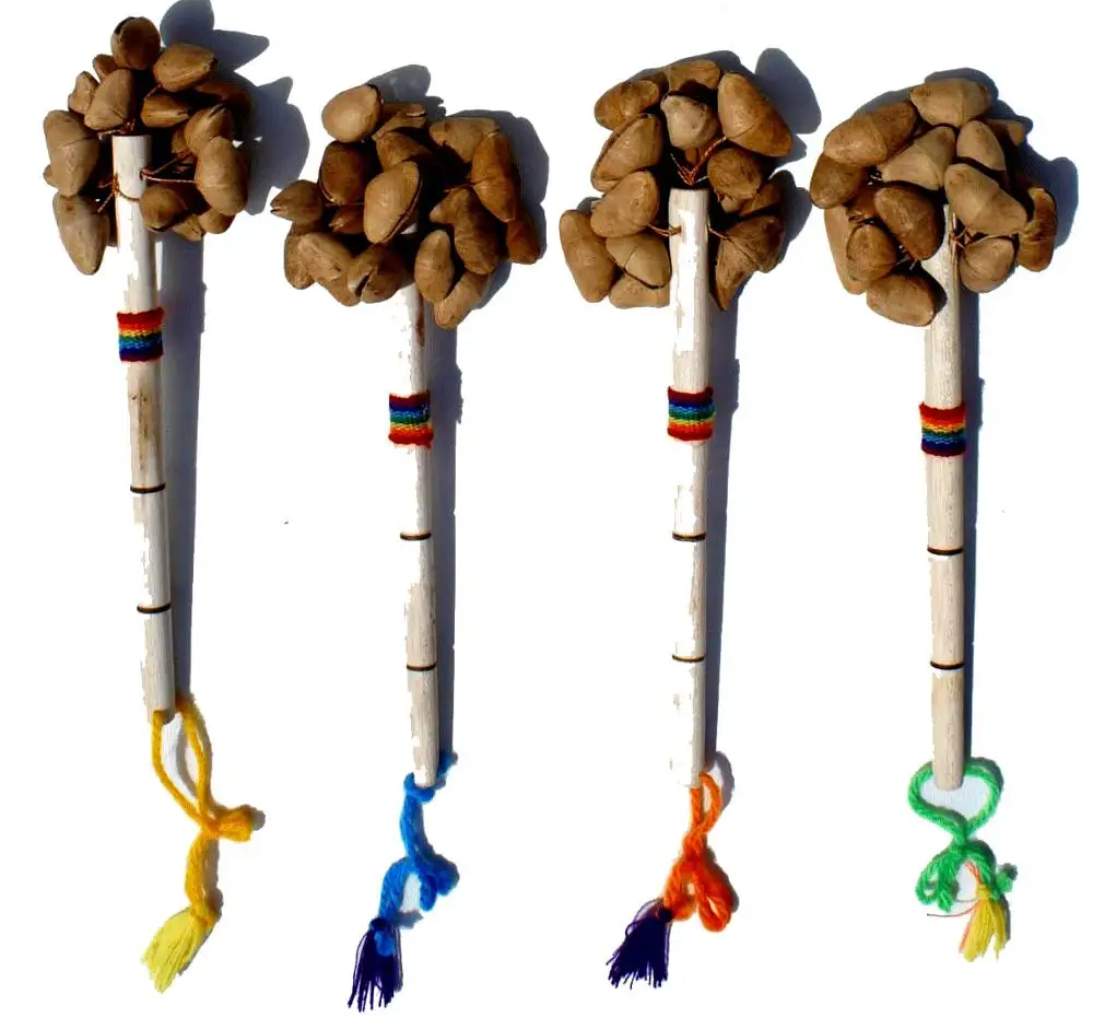 Seeds big percussion traditional latin music instruments, hand crafted in Ecuador