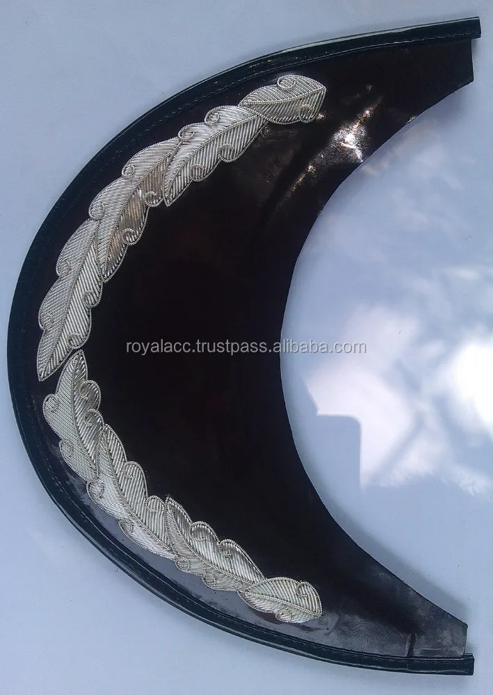 hand embroidery peck for hat gold wire peck for visor hat officer hat components in whole sale cheap price