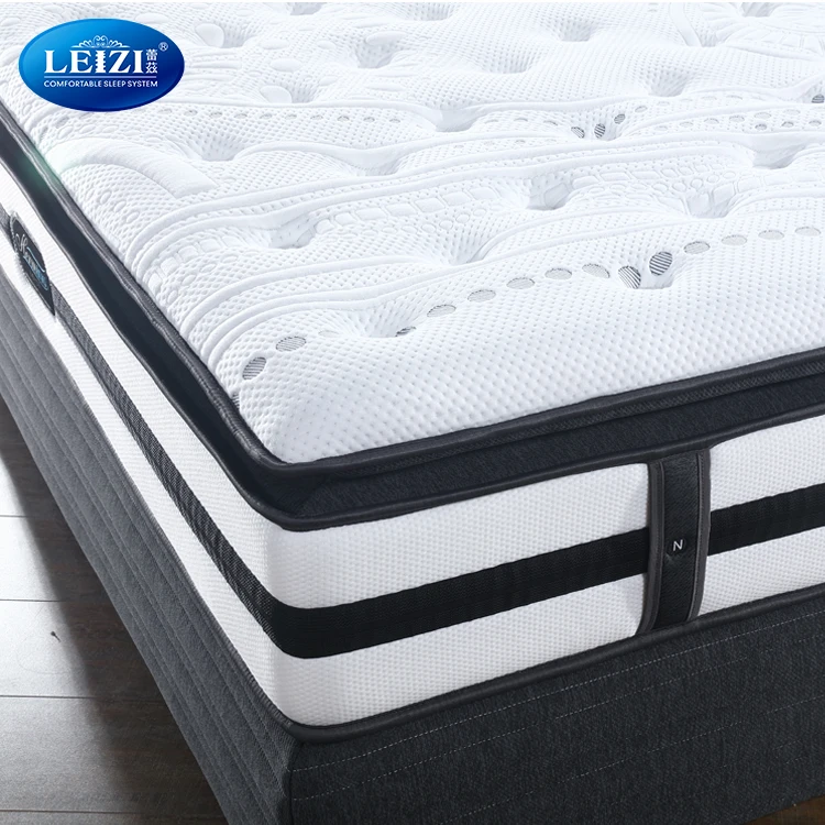 High density full size pillow top pocket spring gel memory foam mattress wholesale