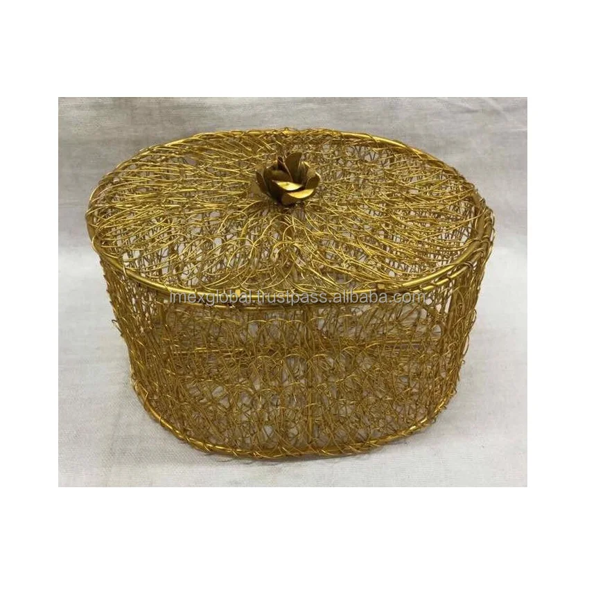IRON WIRE HOME DECORATIVE SQUARE SHAPE BOX