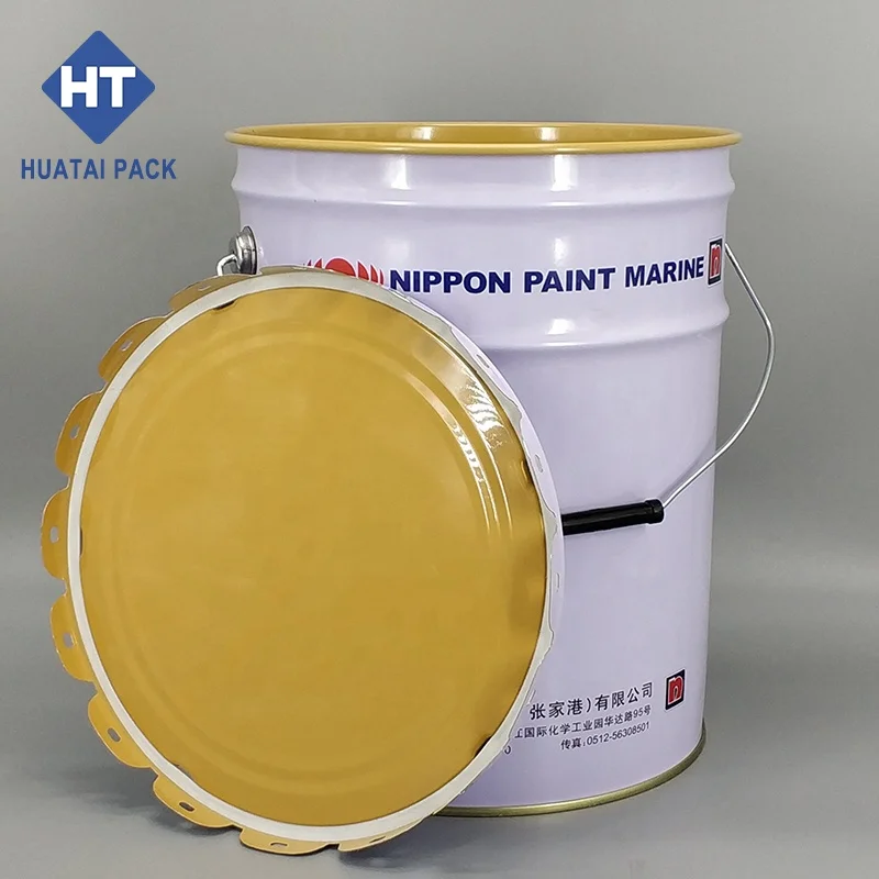 High quality empty 18l metal paint tin bucket 18 Liter steel drum open head