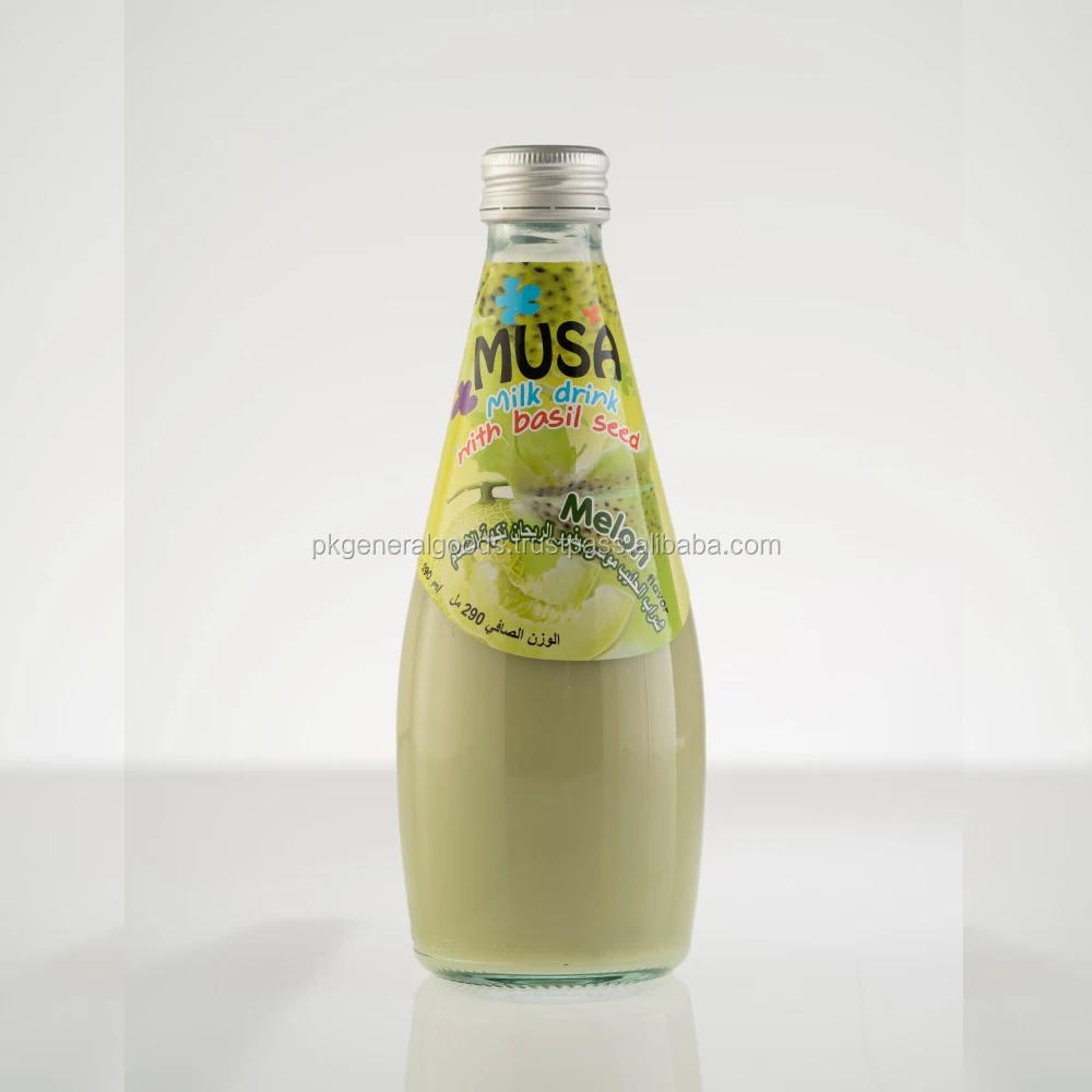 
Milk Drink with Basil Seed MUSA brand glass bottle 290ml 