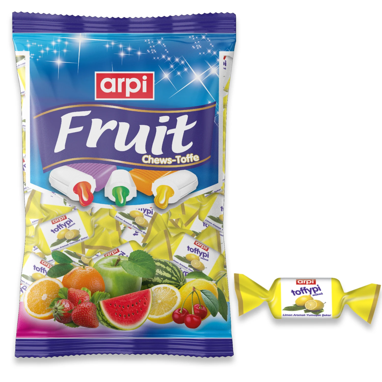 
Toffypi Mini Fruity Soft (Chew) Candy 1 KG Fruit Bag 