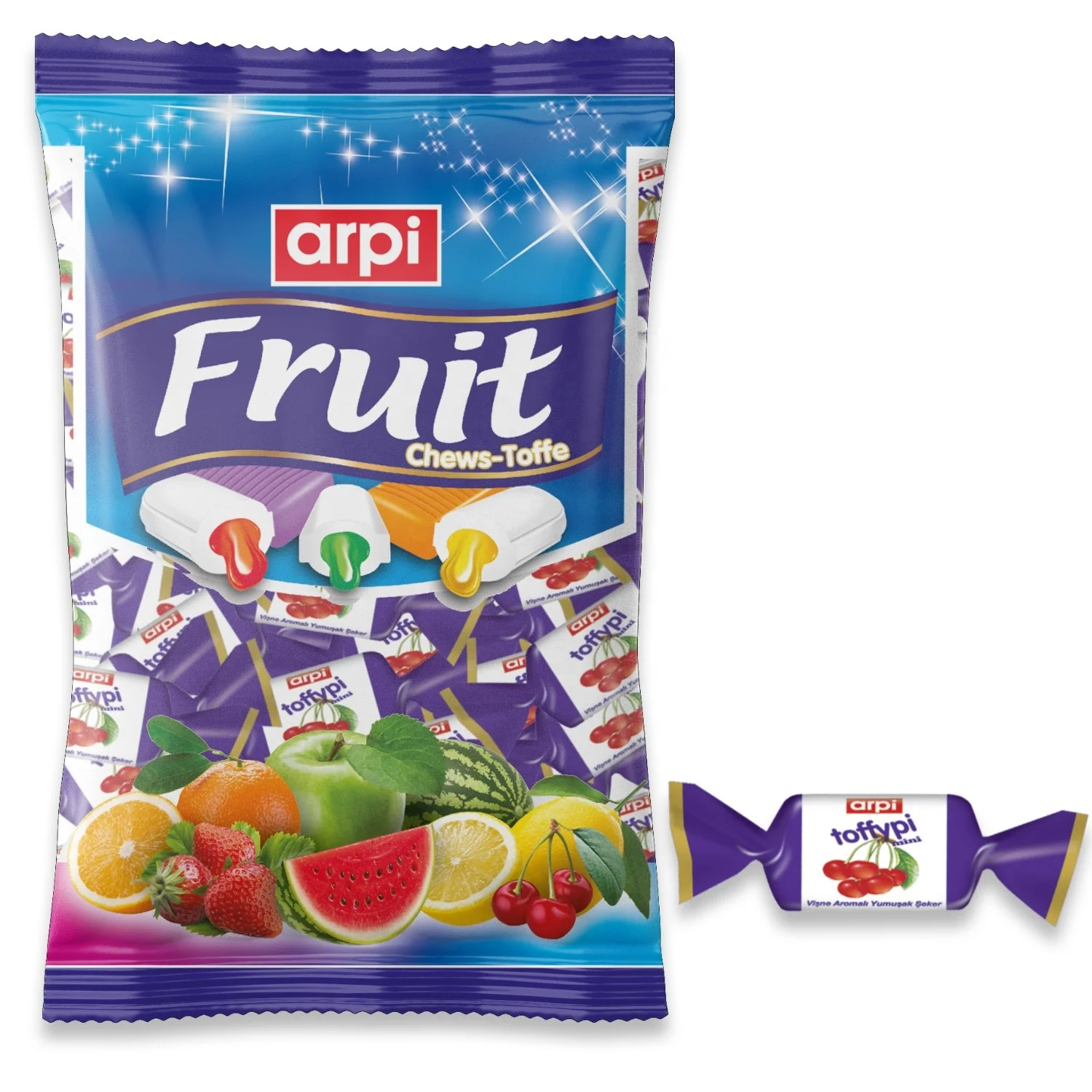 
Toffypi Mini Fruity Soft (Chew) Candy 1 KG Fruit Bag 