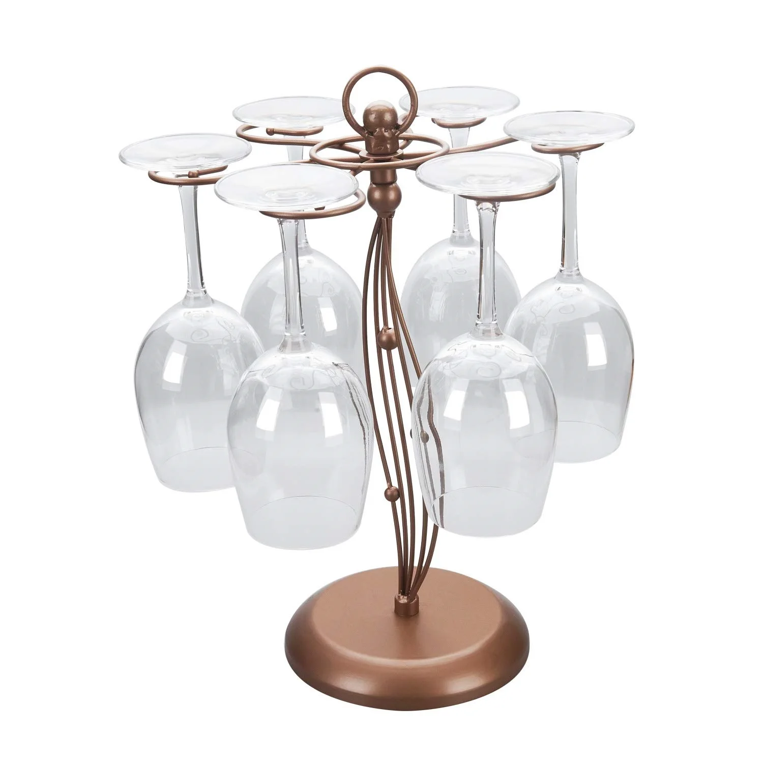 Wine Rack stacked table top under cabinet copper coated galvanized glass rack metal hanging at wholesale