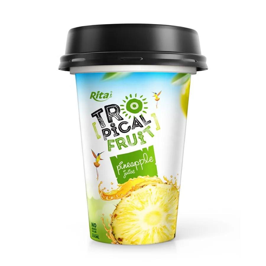 High Quality Tropical Fruit 330ml PP Cup Guava Fruit Juice Soft Drink