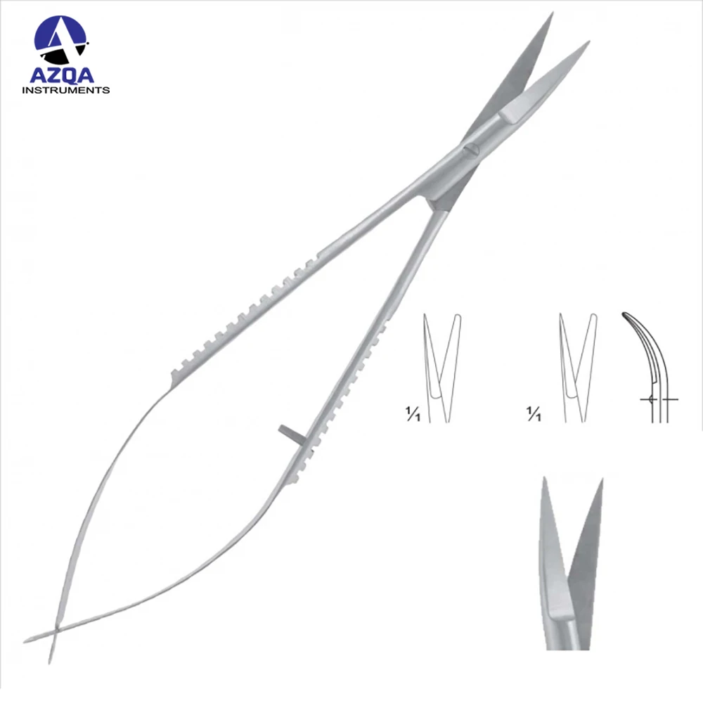 Small Blades Spring Scissors Multi Function Scissors Dental Ophthalmic Micro Dissecting Curved Spring Scissors