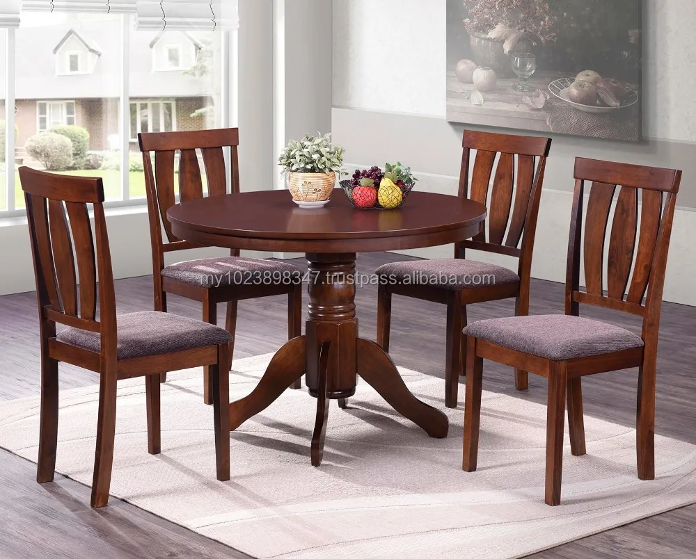 Round table wood dining set