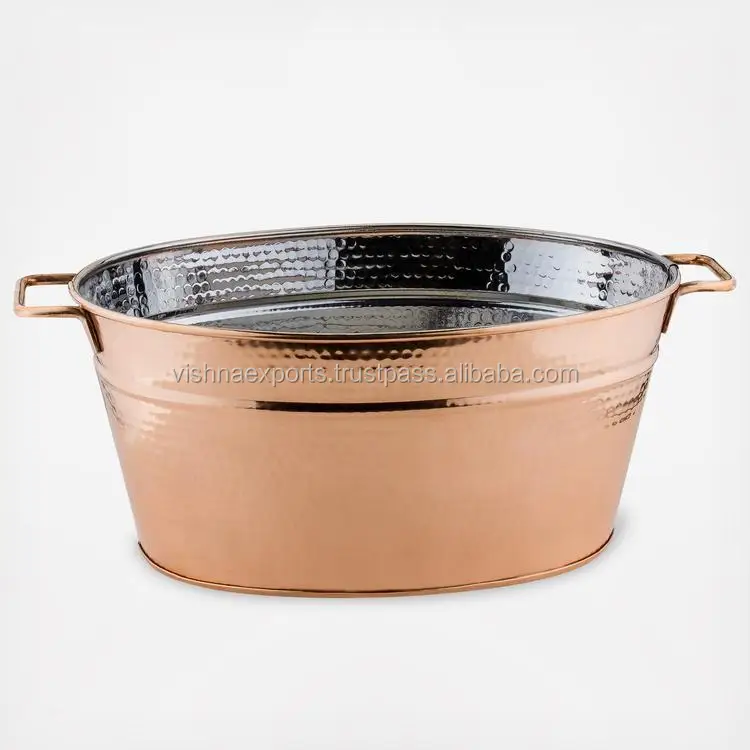 Stainless Steel Hammered Copper Plated Ice Bucket