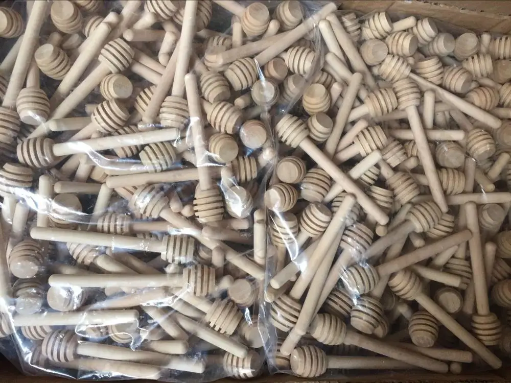 
WHD008 10 CM Custom shape Mini Wooden Honey Dipper 