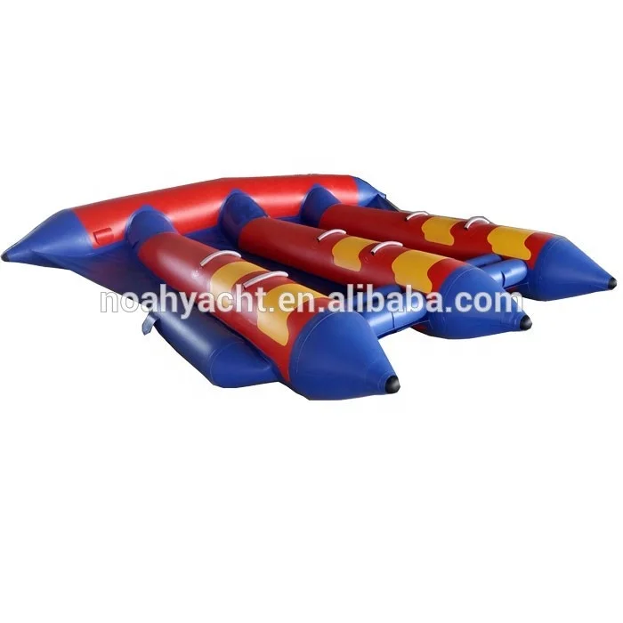 Hot PVC High Speed Fly Fish Inflatable Banana Water Toys Boat  for 6 People