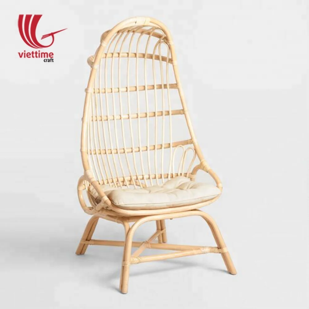 Vietnam wicker rattan indoor egg chair with stand, Rattan Armchair wholesale
