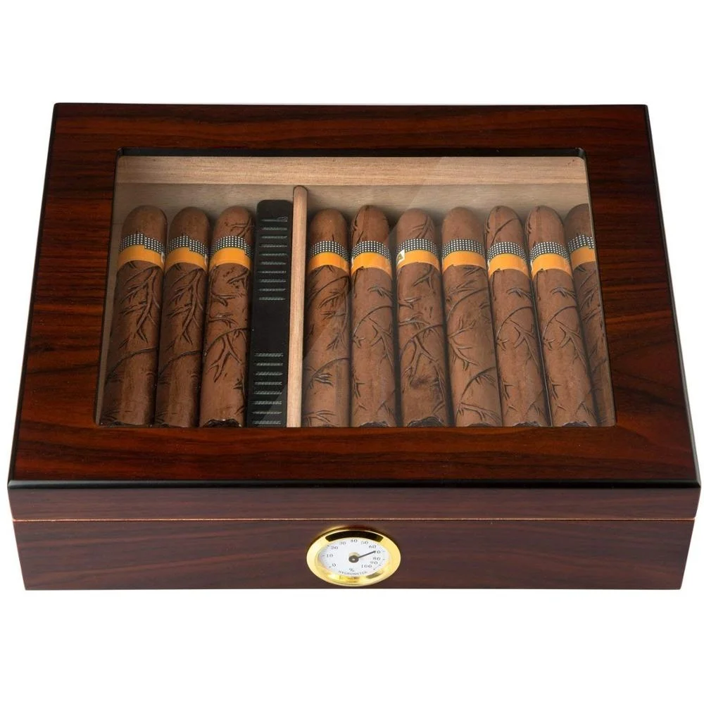 Glasstop орех сигара дисплей Humidor