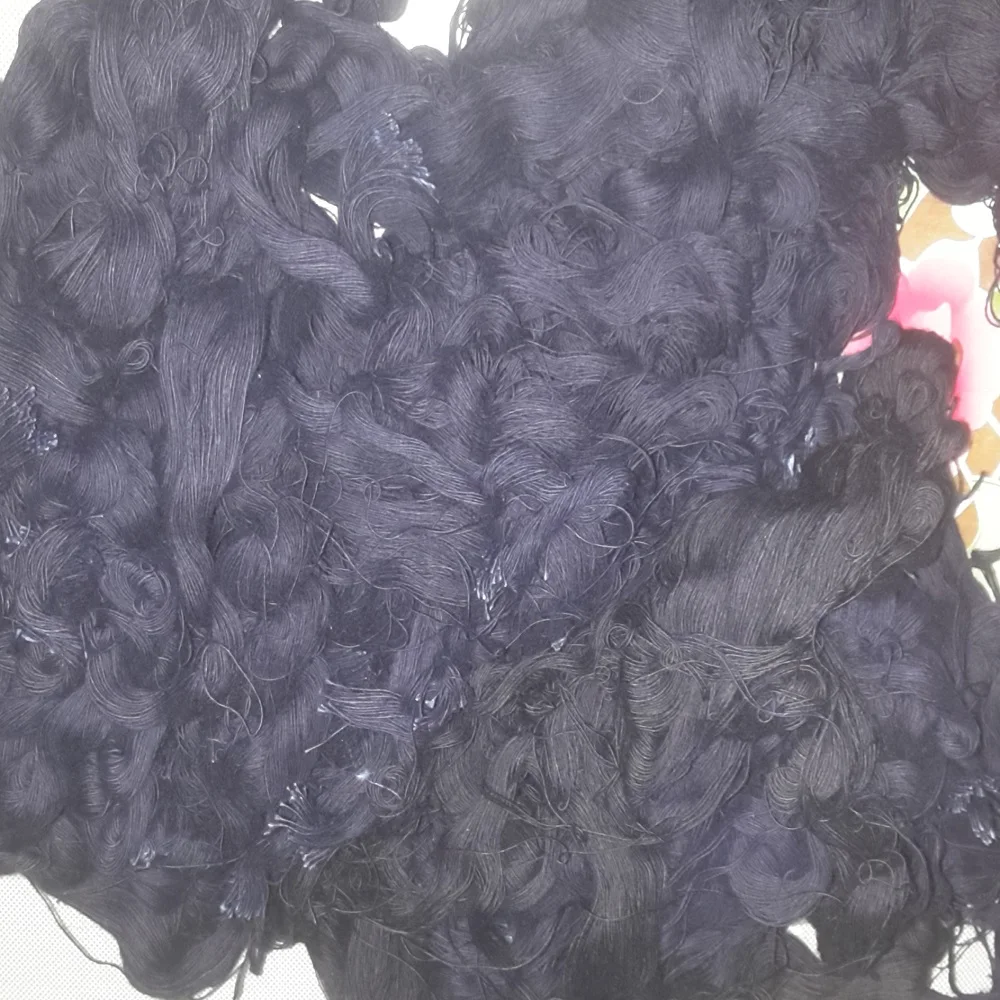 100% COTTON DENIM BLACK & BLUE YARN WASTE. (SOFT & HARD)